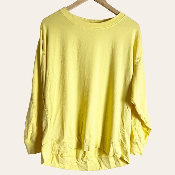 Lou & Grey Yellow Crewneck Long Sleeve High-Low Pullover Sweatshirt Size M - Picture 1 of 7